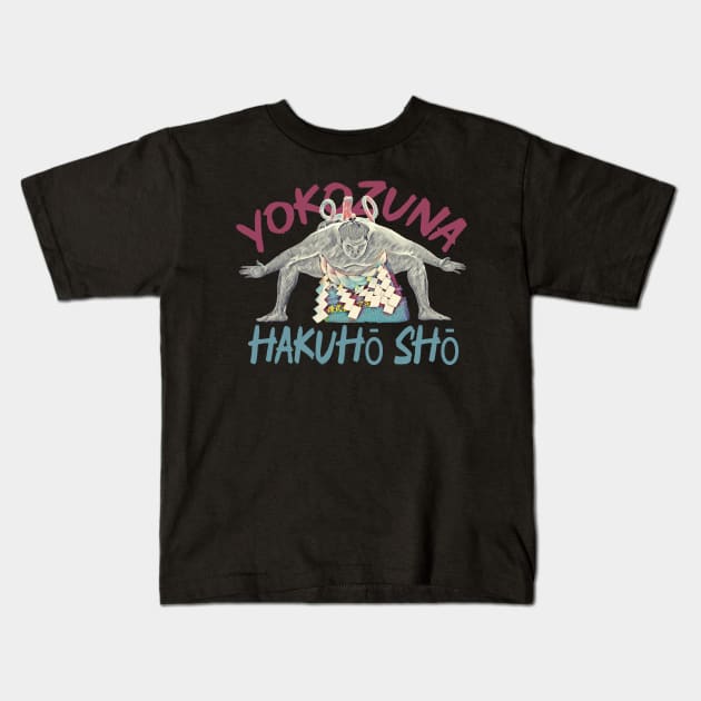 Yokozuna Hakuho Sho Kids T-Shirt by FightIsRight